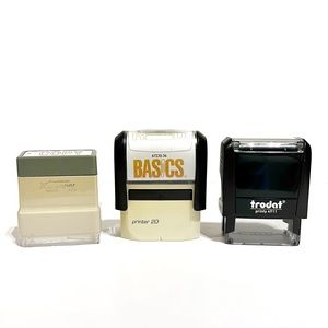 Vintage Office Business Stamps Set of 3 Paid Received Copy Rubber Basics Canex